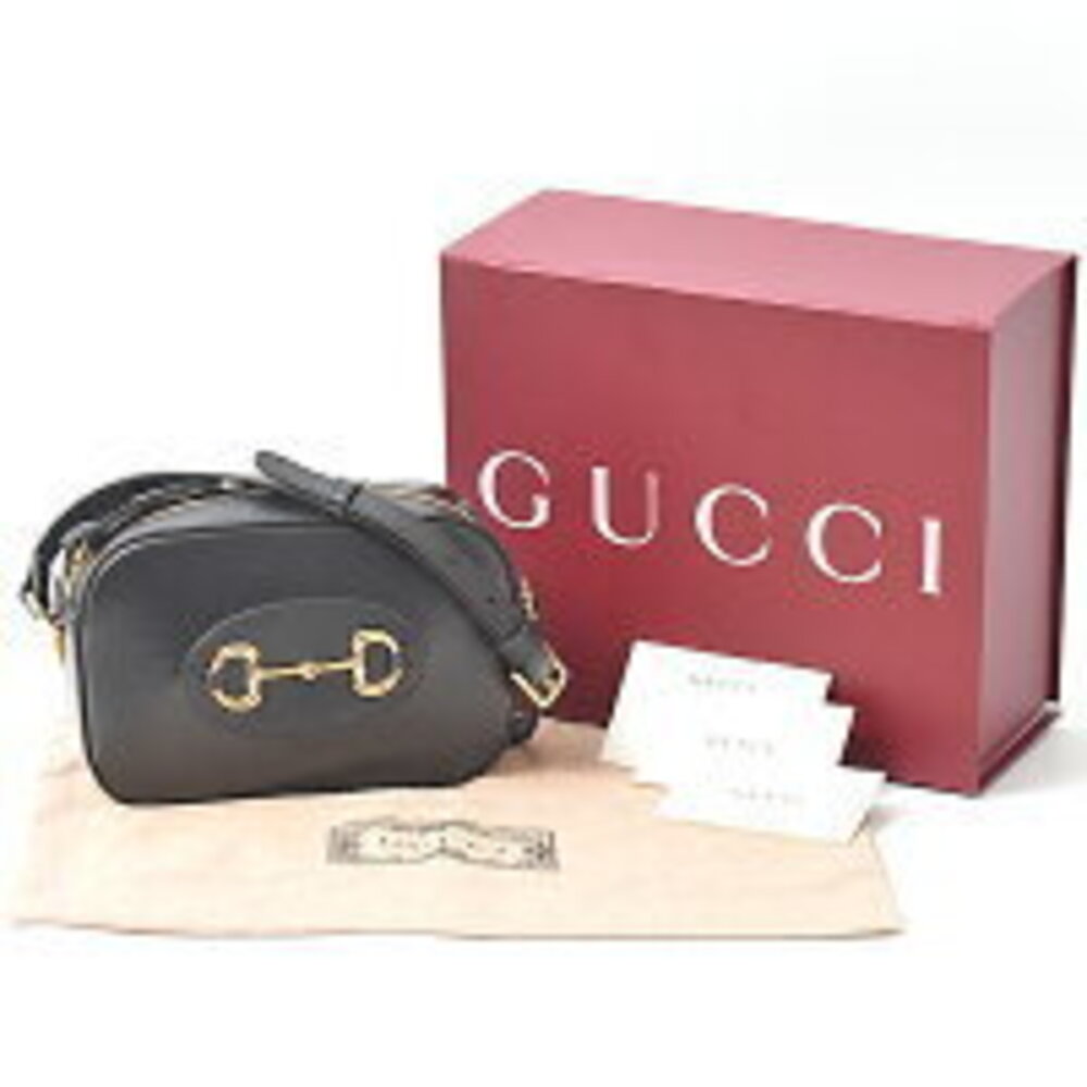 Gucci Horsebit Shoulder Bag Leather Black - Picture 10 of 10